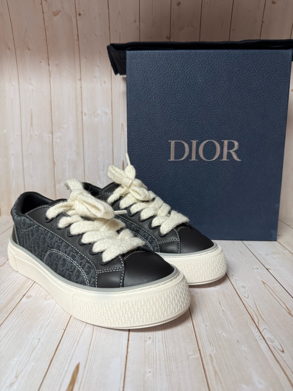 Christian Dior B33 Oblique Monogram Low-Top Sneakers Dark Grey/Black Sz 39 / 6